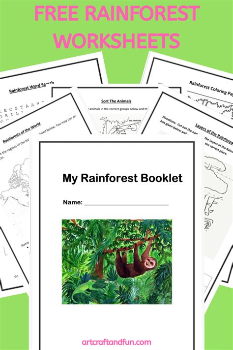 Rain Forest Animal Printable Preschool Printables Rainforest