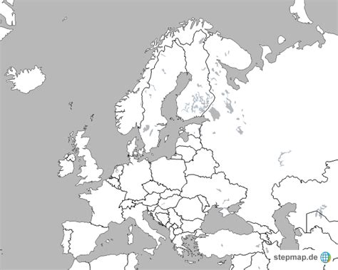 Europakarte din a4 zum ausdrucken. StepMap - Stumme Europakarte - Landkarte für Europa