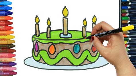 Come Disegnare E Colorare Torta Di Compleanno Disegno Colorare