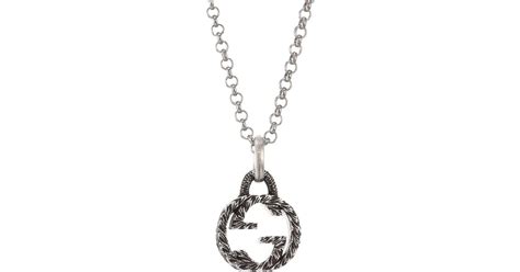 Gucci Interlocking G Pendant Necklace In Silver Metallic Lyst