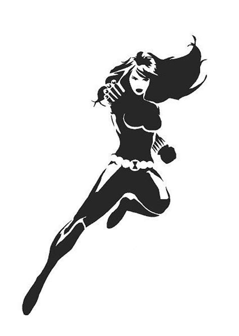 Black Widow Marvel Theme Polyester Stencils In A3a4a5 Sheet Etsy