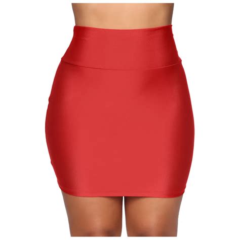 Summer Skirts Womens Stretch Tight Sexy Skirt Solid High Waist Short Slim Skirts Colors 5 Mujer