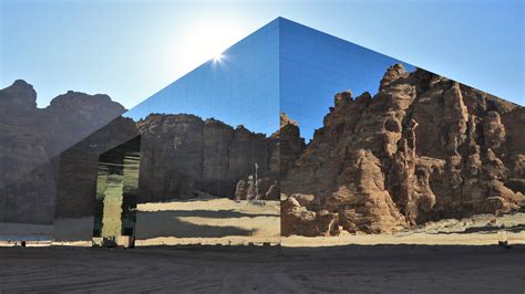 Reflections On An Incredible Mirrored Building In The Saudi Arabian Desert
