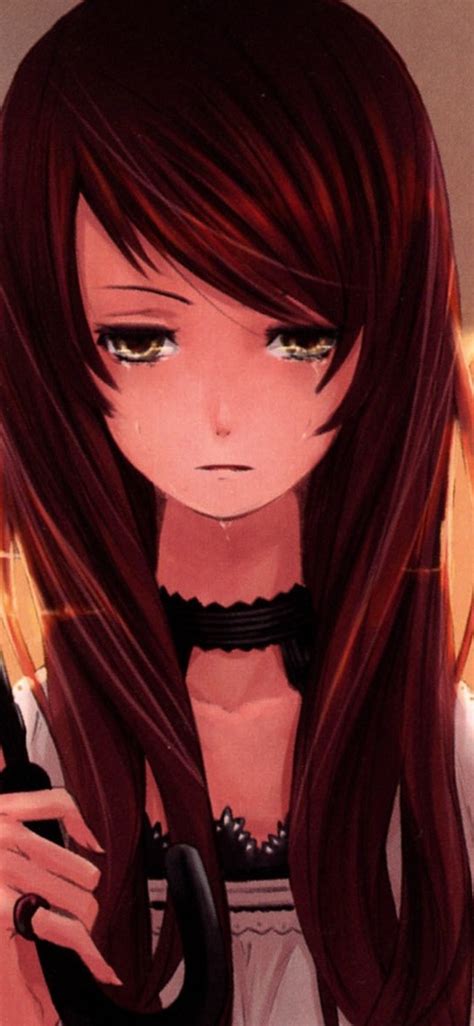 Sad Anime Girl With Headphones Wallpaper