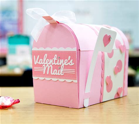 Valentines Pink Heart Mailbox Cricut Valentine Ideas Diy Valentines