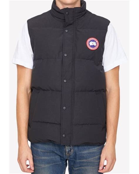 canada goose garson down zip up vest in black for men lyst