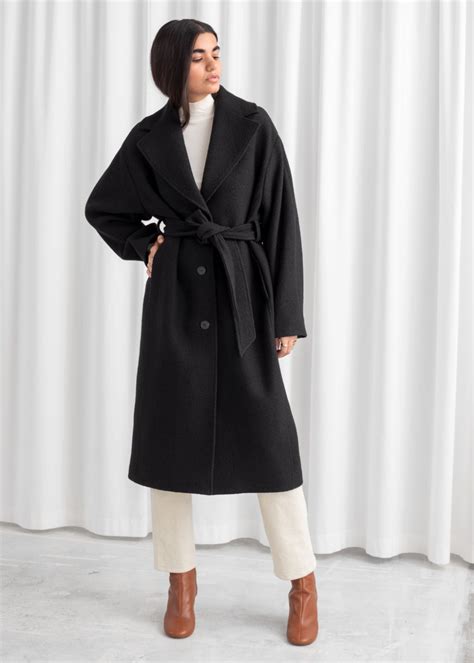 Oversized Belted Wool Coat Wool Coat Coat Turtleneck Long Sleeve Top