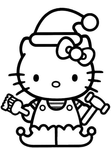 Hello Kitty Christmas Coloring Page | Wallpapers9