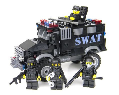deluxe swat truck police vehicle made with real lego® bricks and minifigures legos toys lego