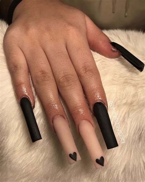 Long Tapered Square Nails Black P On Twitter Nail Design Ideas