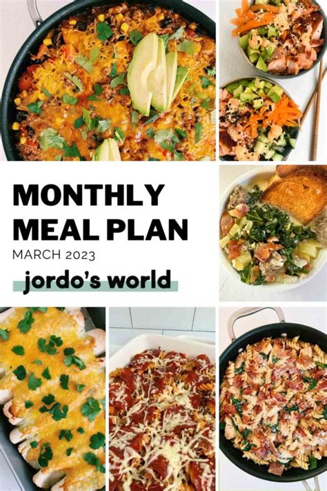 Free Monthly Meal Plan Jordos World
