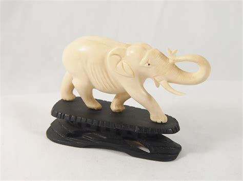 Vintage 40s Tsang King Kee Ivory Carved Elephant By Jenniesjunque