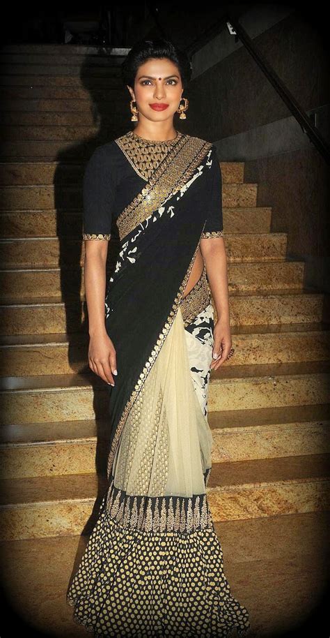 Bollywood Actress Saree Collections Priyanka Chopra In Sabyasachi Saree