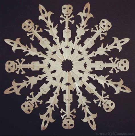 Skullflake Paper Snowflakes Snowflake Template Holiday