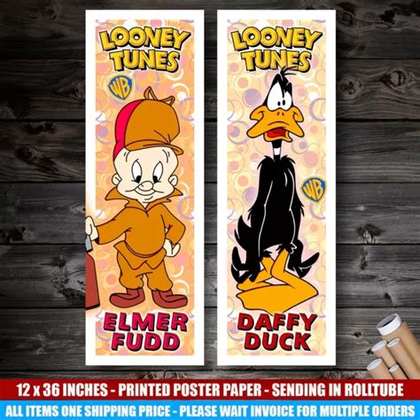 Daffy Duck And Elmer Fudd Looney Tunes Cartoon 2 Pcs Pop Art Poster
