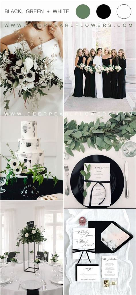 Black Green And White Wedding Color Scheme