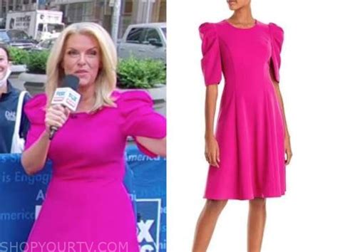 Janice Dean Fox And Friends Hot Pink Puff Sleeve Dress Fashion