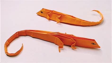 Lizard How To Make A Paper Lizard Origami Youtube