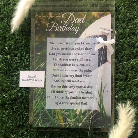 Remembering You Dad On Your Birthday Grave Card Memorial Etsy Uk