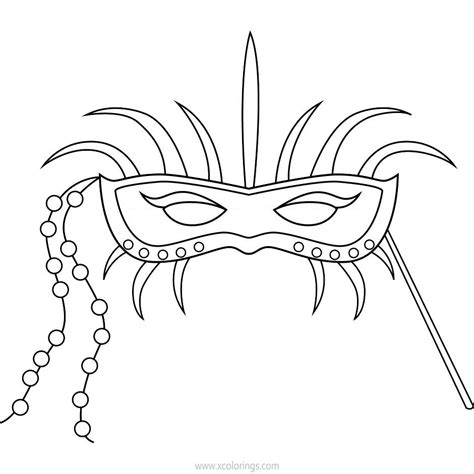 Mardi Gras Mask Coloring Pages Craft Template