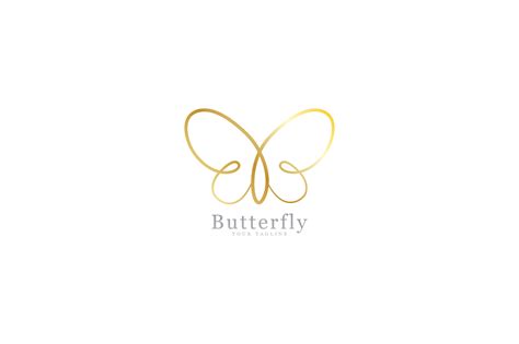 Golden Butterfly Logo Design Gráfico Por Sabavector · Creative Fabrica