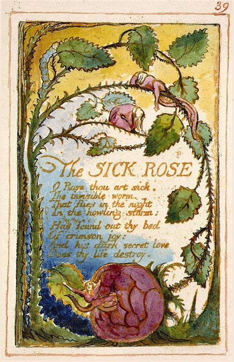 William Blake The Sick Rose Songs Of Innocence And Experience 1794 O Rose Thou Art Sick The