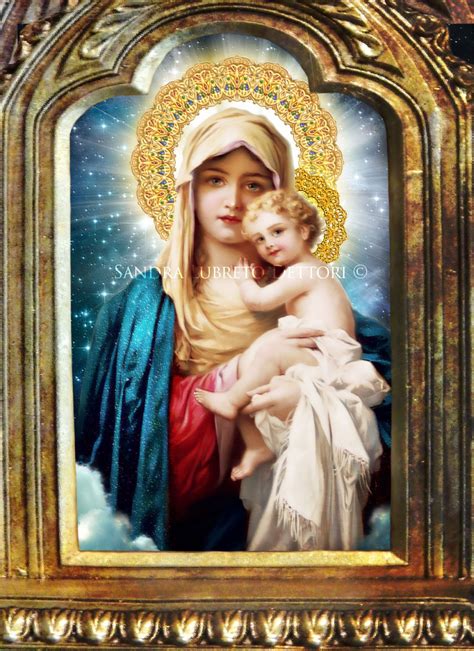 virgin mary blessed mother with jesus catholic art religious art 8 5x11 print