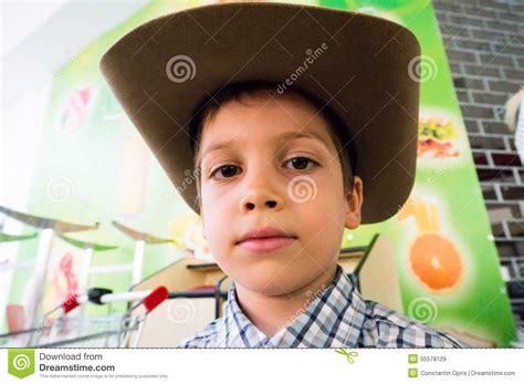 Boy Wearing Cowboy Hat Stock Image Image Of Child Texas 55578129