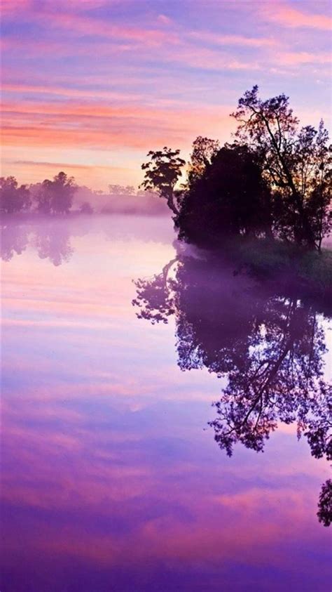 Fantasy Brilliant Skyscape Mist Lake Iphone 8 Wallpapers Free Download