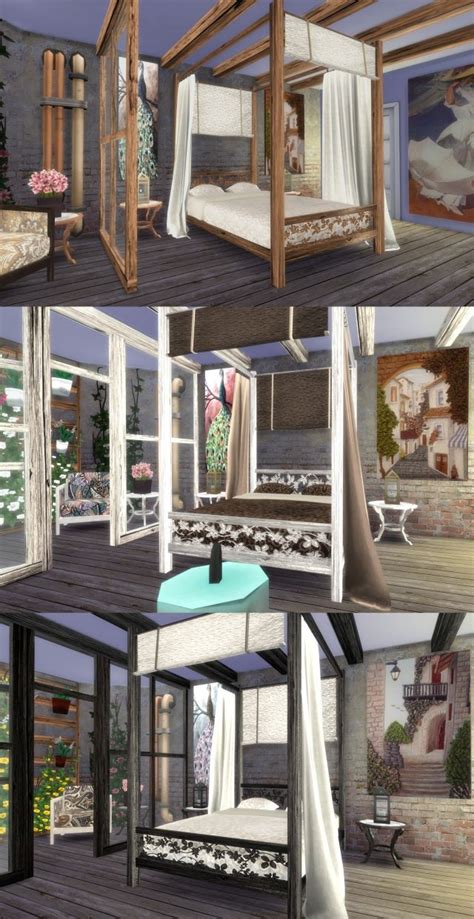 Спальня Ibiza Bedroom By Pqsim4 Мебель для Sims 4 Каталог файлов