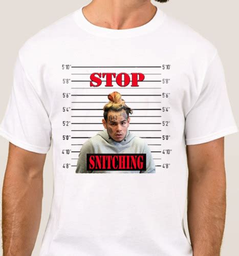 Stop Snitching Shirt Tekashi 6ix9ine 69 Rat Telling Snitch King Of Ny