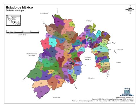 Mapa Para Imprimir Del Estado De México Mapa En Color De Los Municipios