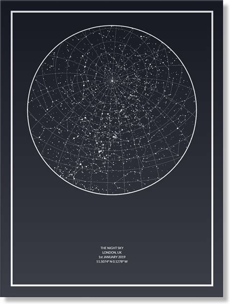 Constellation Poster Star Map By Date Personalized Star Map Custom Star