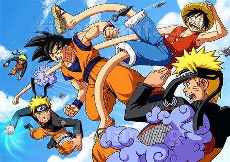 Naruto Goku And Luffy Anime Crossover Anime Anime Lovers
