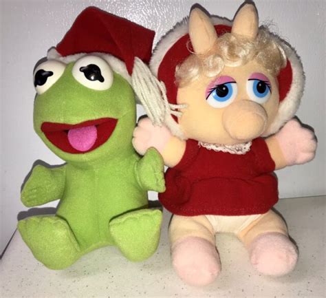 Lot Of 2 Muppet Babies Christmas Kermit Miss Piggy Mcdonalds 1987