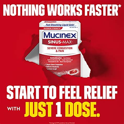 Mucinex Sinus Max Severe Congestion And Pain Liquid Gels 16 Ct Pricepulse