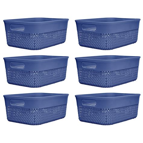 Life Story Lightweight Storage Woven Trendy Basket 10 Quarts Blue 6