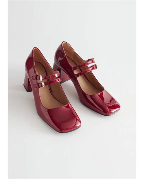 And Other Stories Patent Leather Mary Jane Pumps In Red Lyst