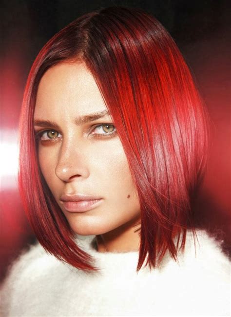Short Hair Fashion And Hair Colors For This Year Red Bob And Braided Bangs