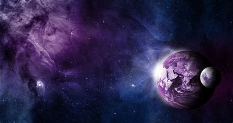 Hd Wallpaper Purple Moon Earth Space Galaxy Astronomy