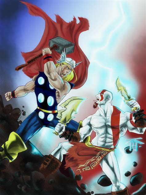 Kratos Vs Thor By Tofurizer On Deviantart