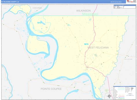 W Feliciana Parish County La Zip Code Maps Basic