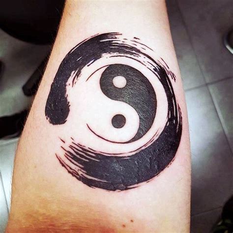 Mens Yin Yang Enso Inner Forearm Tattoos Yin Yang Tattoos Tattoo