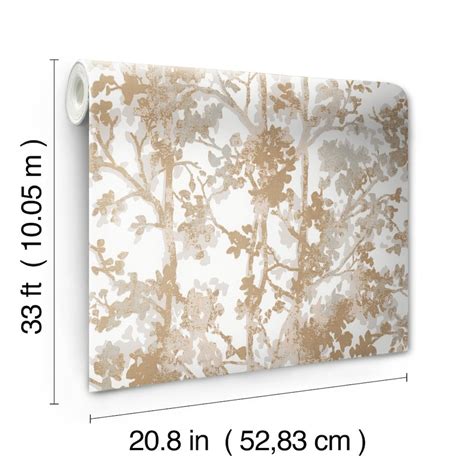Nw3583 White And Gold Shimmering Foliage Wallpaper Modern Metals 2