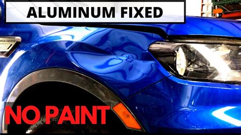 Aluminum Ford Fender Repaired Without Repainting Paintless Dent