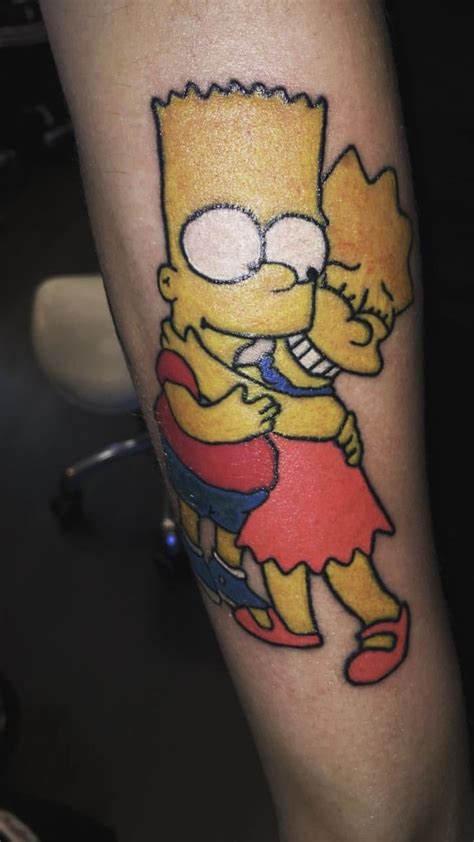 Bart And Lisa Tattoo Tatuaje De Los Simpsons Tatuaje De Búho En La