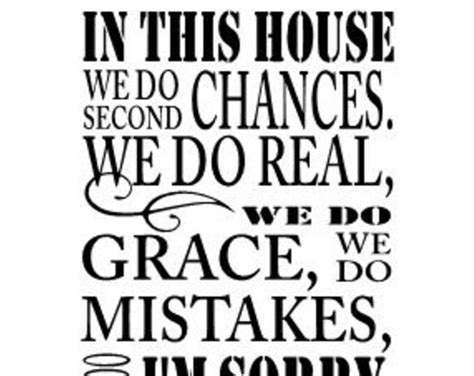 In This House We Do Second Chances Wall Vinyl Decal Etsy