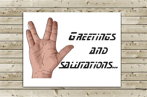 Items Similar To Funny Star Trek Spock Greeting Card Greetings And