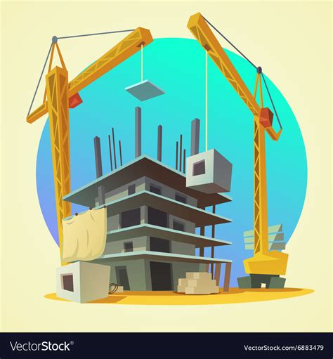 Construction Concept Cartoon Royalty Free Vector Image