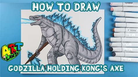 How To Draw Godzilla Holding Kongs Axe Youtube Drawings Axe